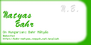 matyas bahr business card